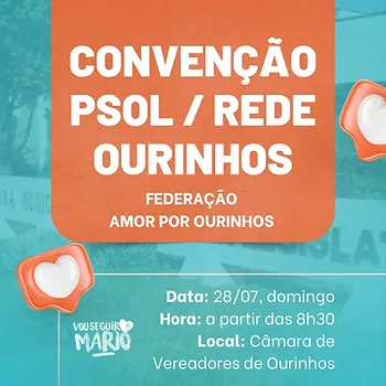 Convenção da Federação REDE-PSOL será realizada na Câmara de Vereadores de Ourinhos